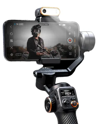 Immagine prodotto di Gimbal stabilizzatore per smartphone, stabilizzazione a 3 assi, compatibile con smartphone fino a 400 g, 25 x 11 x 3 cm, , design leggero