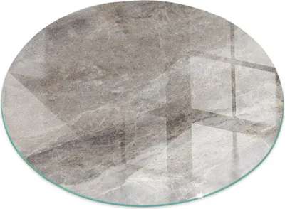 Produktbild von Glasbodenplatte für Fi 80 cm – Kaminofen – Kaminplatte Glas – Schutzglas – Funkenschutzplatte –Glasbodenplatte Feuerfeste – Hitzeschutzplatte – Bodenschutz aus Glas – Natursteinmuster