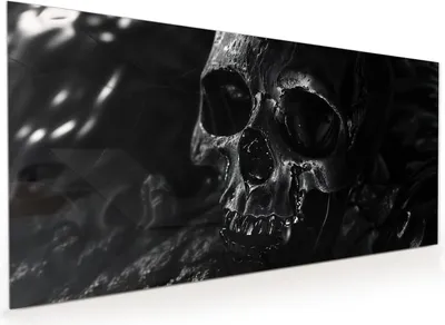 Produktbild von Küchenrückwand Spritzschutz Glas mit Motiv Schädelaufnahme 40 x 40 cm