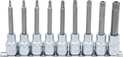 Image de BGS Jeu de douilles à embout, entraînement carré intérieur 12,5 mm (1/2") profil T (pour Torx) avec alésage 9 pces - 5178