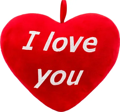 Immagine prodotto di Cuscino di peluche a forma di cuore BRUBAKER - I Love You - Rosso 32 cm - Cuscino a cuore ricamato