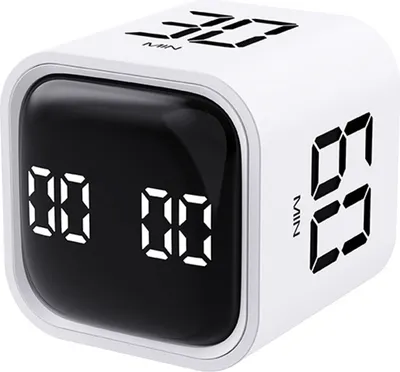 Produktbild von Produktivitätswürfel-Timer, Schwerkraftsensor, umklappbare LED-Anzeige, 4 voreingestellte Zeiten, zwei Modi, Zeitmanagement, Countdown, Kochen, Studentenstudium, Mini-Digital-Timer