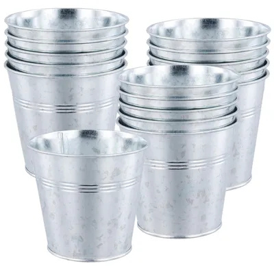 Imagen del producto de Eimer de 10,2 cm - Pequeños cubos de metal - Mini cubetas - Maceta - Resistente a la corrosión - Material duradero