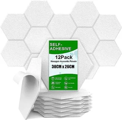 Produktbild von Famanu Akustikpaneele Set von 12 - Schalldämpfende Wandpaneele Weiß