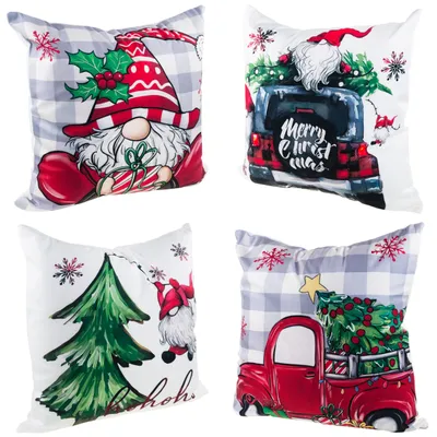 Immagine prodotto di Federe Decorative Festive Con Cerniera 45X45Cm Set Di 4 Pezzi.