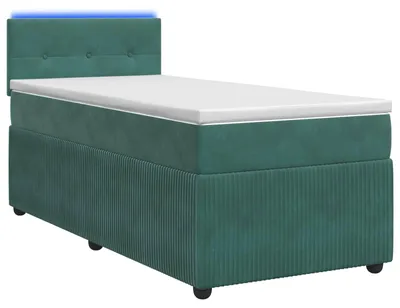 Immagine prodotto di Letto a molle con materasso verde scuro 90 x 200 cm in velluto