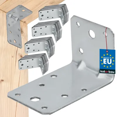 Produktbild von KOTARBAU® 50er Set Winkelverbinder Regalwinkel 90x50x55mm Schwerlastwinkel Anschlagwinkel Verstärkter Metallwinkel Bauverbinder Verzinkter Stahl