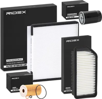 Produktbild von RIDEX Filterset Inspektionspaket Filtersatz für HYUNDAI i30 Schrägheck (PDE, PD, PDEN) für KIA CEE'D (JD)