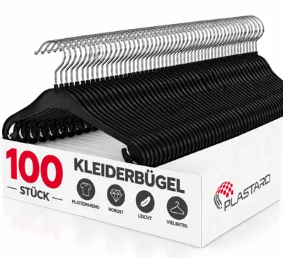 Produktbild von Plastard NA38 Frauen-Kleiderbügel 100 Stück -drehbarer Haken, Damenblusen