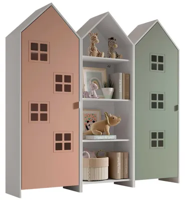 Produktbild von VIPACK - CASAMI BRUGES Set 3-tlg. best. aus: Regalschrank, Schrank 1-trg. mit Front in Pink u. Grün