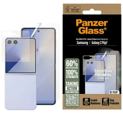 Produktbild von PanzerGlass ® Displayschutz Samsung Galaxy Z Flip7 | Glass & Folie, Samsung, Samsung - Galaxy Z Flip7, Trockene Anwendung, Kratzresistent, Schockresistent, Transparent, 1 Stück(e)