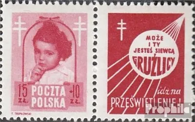 Produktbild von Briefmarken Polen 1948 Mi 514Zf mit Zierfeld gestempelt Tuberkulose