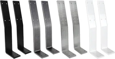 Produktbild von Famanu Halter für Rückenlehnen - Schwarz, Weiß, Industrie und Edelstahl - 2 Stück
