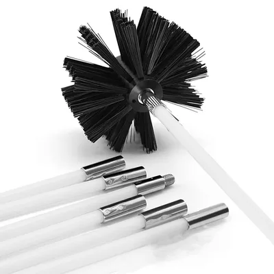 Produktbild von Reinigungsbürste ausziehbar - Schornsteinbürste - Rohrreinigungswerkzeug - Flexible Nylonstäbe - 61 cm Länge - 10 cm Durchmesser - Schornsteinreiniger