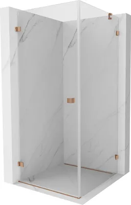 Immagine prodotto di Mexen Lunar-B cabina doccia battente sinistra 100 x 100 cm, trasparente, rame spazzolato - 832-100-100-65-00-L
