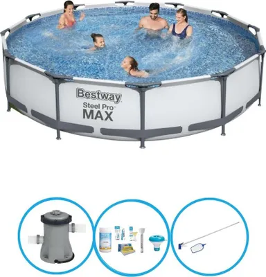 Zdjęcie produktu dla Bestway Pool Steel Pro MAX - Zestaw basenowy - 366x76 cm