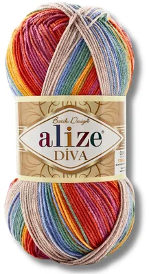 Productafbeelding van Alize 1x 100g Diva Batik garen, met kleurverloop, geschikt voor haken en breien (3242)