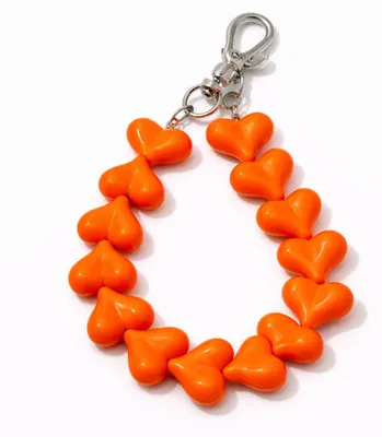 Productafbeelding van Hartvormige sleutelhanger, tasaccessoire, telefoonkoord, telefoonaccessoire, Yehwang – Oranje
