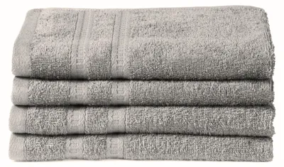 Produktbild von Schiesser Gästetuch Miro im 4er-Set | 100 % Baumwolle | weich, saugstark, farbecht | 30×50 cm | Silber
