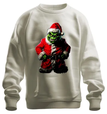 Produktbild von Grinch Böser Weihnachtsmann Santa Weihnachten Horror Sweatshirt Pullover, Natur, XL