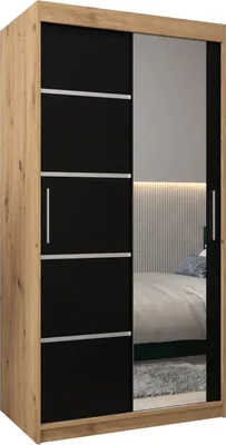 Produktbild von Kleiderschrank, Schiebetürenschrank Schlafzimmer, Schrank mit Spiegel VERONA 2 100 cm