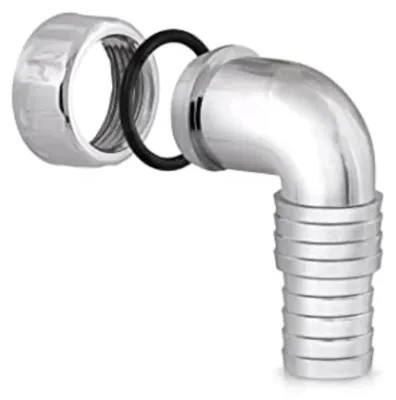 Immagine prodotto di Schläfer 655811  | Raccordo a Gomito 1" con Curva a 90 Gradi per Attacco Sifone Scarico Lavatrice e Lavastoviglie, Compatibile con Tubi Ø 19-23,5mm (3/4"), Portagomma in Plastica, Finitura Cromata