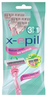 Obrázek produktu pro X-Epil – dámská jednorázová žiletka – 3 břity – 4 kusy
