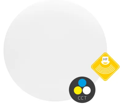 Image de Plafonnier LED Ecolite, rond, avec détecteur de mouvement, 12 W, 980 lm, température de couleur, indice de protection IP44, blanc, WCLR-HF/12W/CCT