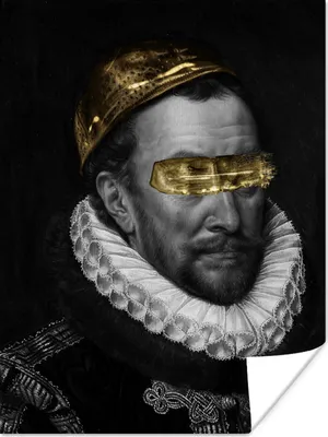 Produktbild von MuchoWow® Poster Wilhelm von Oranien - Adriaen Thomasz - Gold 90x120 cm - Wohnzimmer