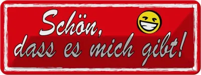 Produktbild von vianmo Blechschild 10x27 cm Schön, dass es mich gibt Dekoration Spruch Zitat