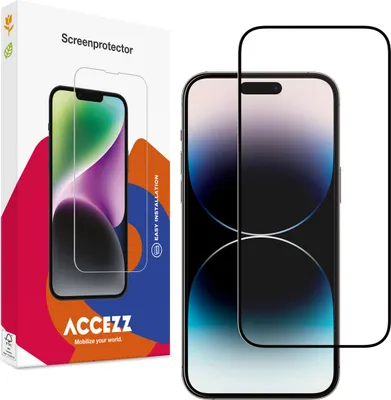 Produktbild von Accezz Full Cover Screen Protector aus gehärtetem Glas für das iPhone 14 Pro / 15 / 16