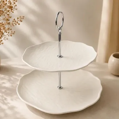 Produktbild von Cermico Etagère 2-stufig, Durchmesser 20,5 cm/27,3 cm, weiß