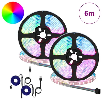 Produktbild von vidaXL LED-Streifen 2 stk. Schwarz und Transparent