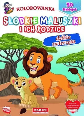 Obrázek produktu pro Malbuch mit Aufklebern Süße Kleinkinder und ihre Eltern "Wilde Tiere" Martel