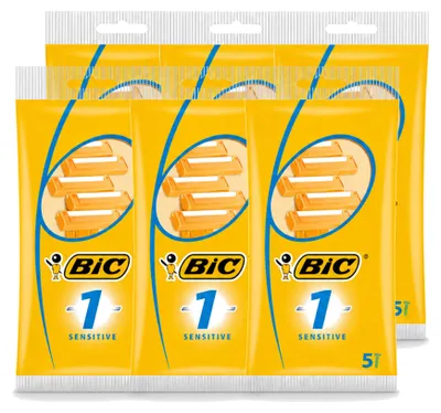 Obrázok produktu pre 6 ks jednorazových holiacich strojčekov Bic 1 Sensitive pre pánov – výhodný balík – 6 kusov