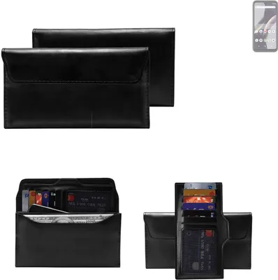 Produktbild von K-S-Trade Handy Hülle kompatibel mit BLU G33 Schutz Hülle Tasche Schutz Case Handytasche Kunstleder schwarz, 1x