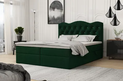 Produktbild von FEDVE Boxspringbett Schlafzimmerbett ROYAL mit 2 Bettkästen, Doppelbett mit Bonell-Matratze und Topper 180x200