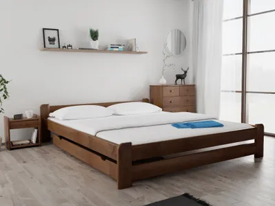 Produktbild von Bett Emily 180 x 200 cm, Eiche Matratze: Ohne Matratze, Lattenrost: Ohne Lattenrost