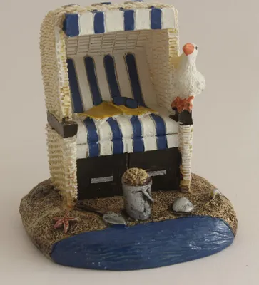 Produktbild von Deko Strandkorb 6,5cm maritim Polyresin