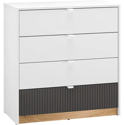 Productafbeelding van Kommode EMPOLI 07, wit / kastanjehoutkleur / grafietkleur