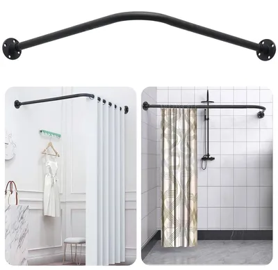 Image de SolidKeus - Barre de douche en forme de L, réglable, de 60 à 85 cm, pour salle de bain