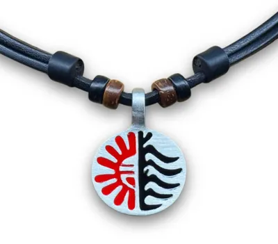 Produktbild von HANA LIMA | Surferkette Sonne und Meer Tribal Leder Halskette Damen Herren Schmuck