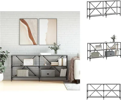 Produktbild von vidaXL Konsolentisch Grau Sonoma 160x30x75 cm Holzwerkstoff und Eisen -  Beistelltische