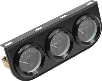 Produktbild von Auto Zusatzinstrument 52 mm - 3-in-1 Voltmeter Öltemperatur Öldruck - LED Anzeige - 8–16 V - Zusatzanzeige Armaturenbrett - Schwarz