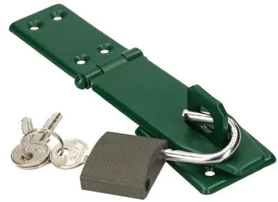 Obrázok produktu pre KOTARBAU® Zabezpečovací zámok s kľúčom, závesný mechanizmus, kryt, 165 mm, zelený