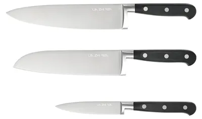 3-teiliges Küchenmesser-Set, Kochmesser, Fleischmesser, Schälmesser
