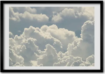 Produktbild von Bild - Bilder - Bilderrahmen - 70 cm x 50 cm - MDF-Rahmen, Wandkunst Wolken