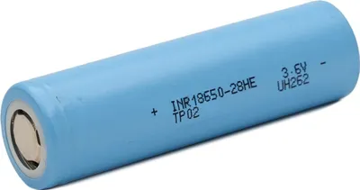A single blue battery is shown on a white background.