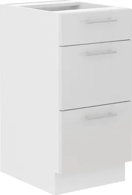 Produktbild von Unterschrank 40 Lara Weiß Hochglanz Küchenzeile Küchenblock Küche Soft-Close