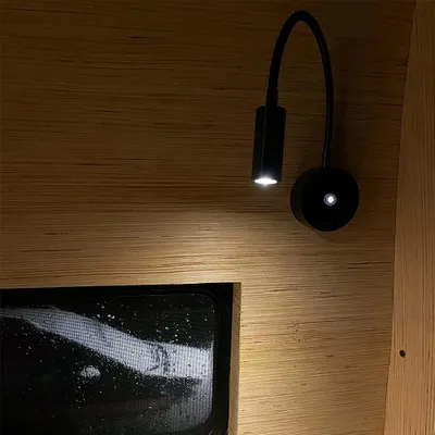 Produktbild von 2 Stück LED Wandleuchte Dimmbar 3 Lichtfarben, Leselampe Flexibel Lampenarm,Wandlampe Touch USB-Anschluss 12–24V Innenraum RV Wohnmobil Schiff,schwarz